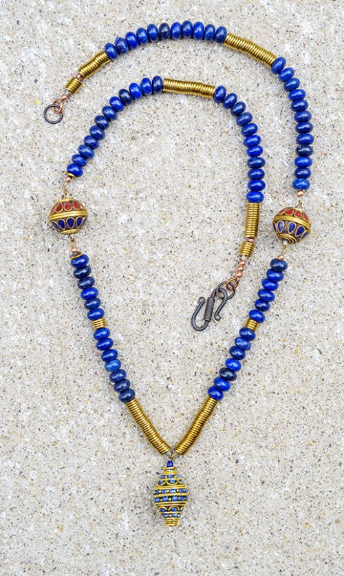 Nancy Chase's Color Inspiration - Lapis Luxury - , Beading, Coiling, Coiling Wire, Wire Coiling, Beads, Handmade Tibetan beads from Nepal